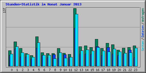 Stunden-Statistik im Monat Januar 2013