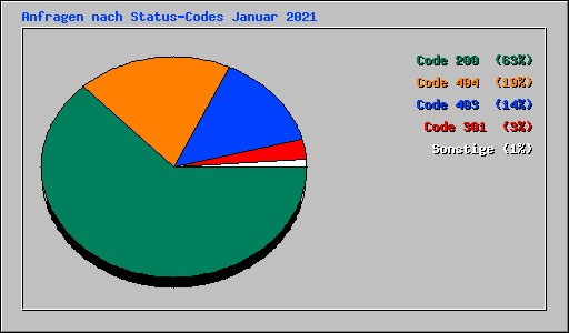Anfragen nach Status-Codes Januar 2021